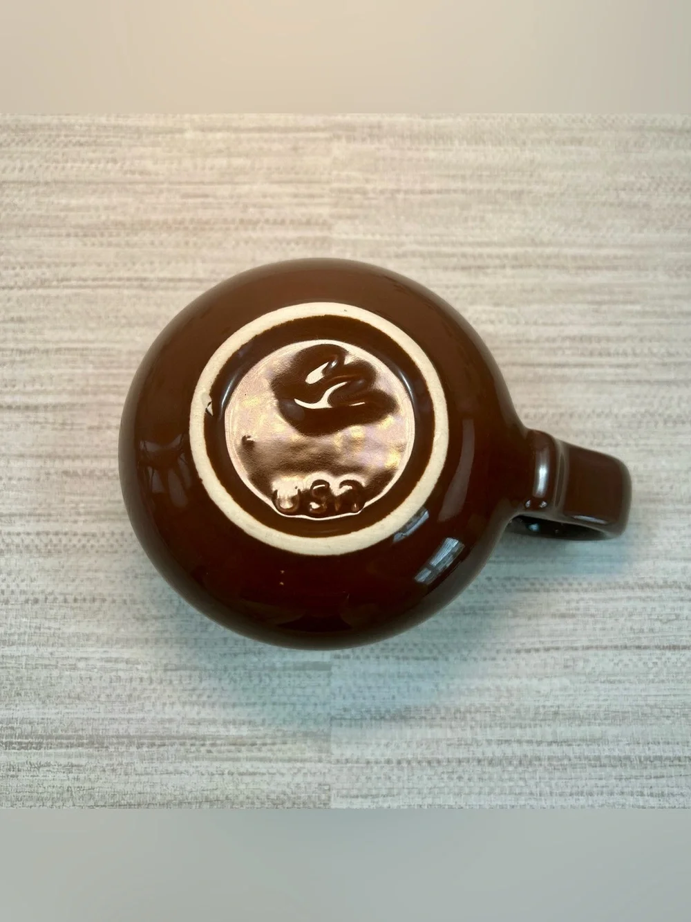 Vintage Brown & Cream Stoneware Coffee Mug Diner Restaurant Ware USA
